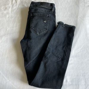 Hidden Size 25 Frayed Hem Black Skinny Jeans